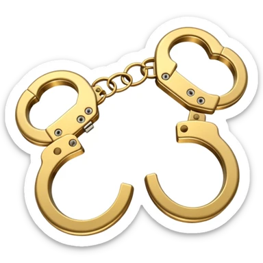 Golden hand cuffs sticker