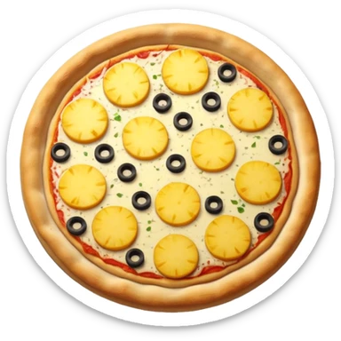 pizza with pineapple sticker
