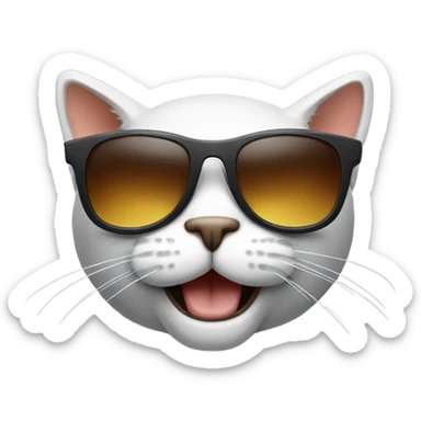 Cat with sunglasses sticker