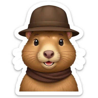 Make me a capybara in a hat like number 3 sticker