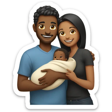couple with baby sticker