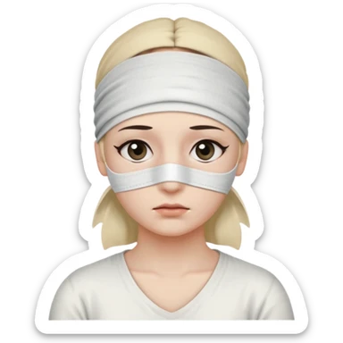 sick with a head bandage sticker