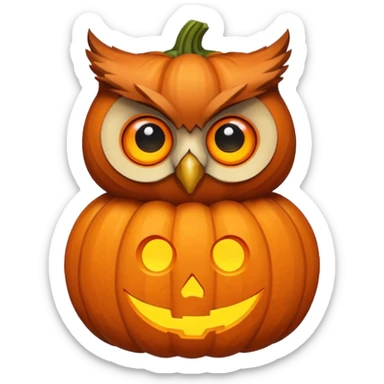 Owl with pumpkin  sticker