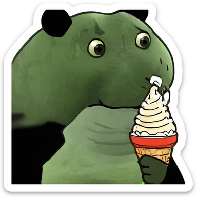 Panda eating ice cream sticker