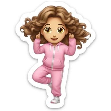 dancing-brown-haired-white-girl-pink-oversize-tracksuit sticker