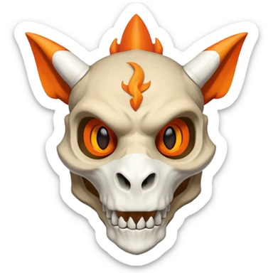 Skeletal Skull-mask-faced Cuzard-Cubone-Marowak-Charizard-Fakémon-Pokémon-Fusion sticker