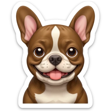 brindle french bulldog smiling sticker