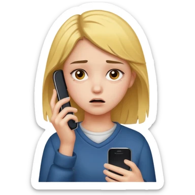 dramatic teenager holding a phone sticker