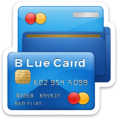 credit card blue point of sale sticker