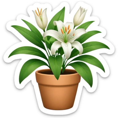 lily flower pot sticker