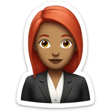 white lawyer woman with red straight hair  sticker