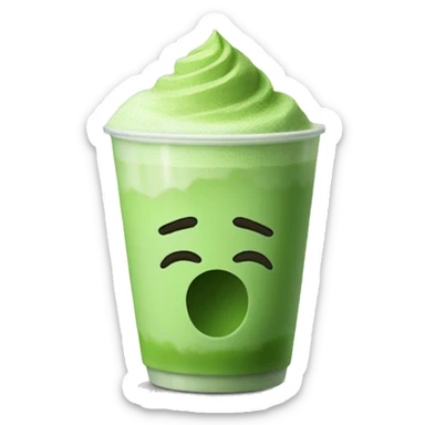 Matcha with ice without cream  sticker