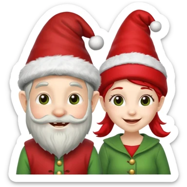 Gnomi natalizi maschio e femmina sticker