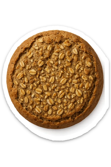 crusta di frumento a cereali spezzettati vista dall'alto, iperrealistiche 4k sticker