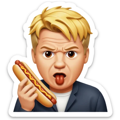 Godon ramsay eats hotdog sticker
