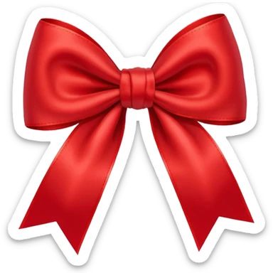 red bow with the "S" logo in the center sticker