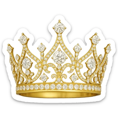 crown with a lemon yellow base, only sparkling gems, no butterflies sticker