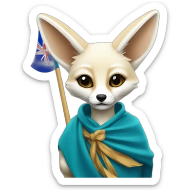 fennec portant le drapeau 🇩🇿 sticker