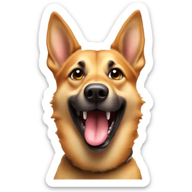 Alsatian dog tongue lolling sticker