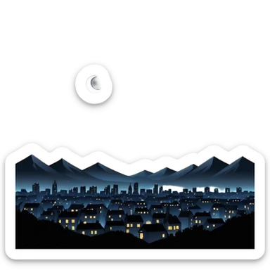 Edgy Black night sky Aesthetic scene scenery full picture  sticker