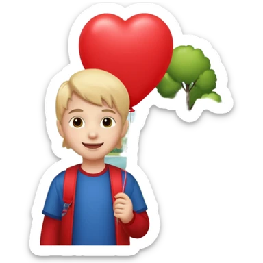 Child + balloon, Park Visitor. sticker