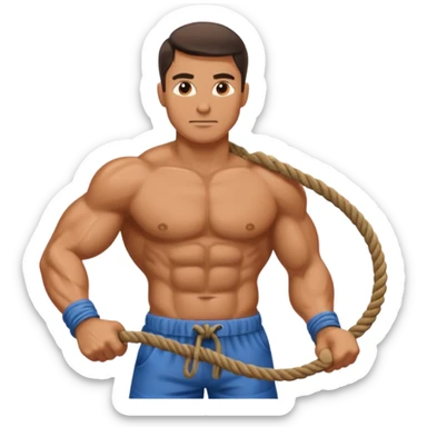 Man Rope pulling  sticker