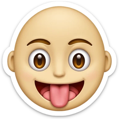 Emoji with tongue out and eyes wide sticker
