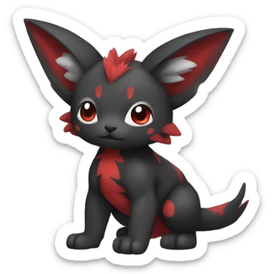 Cute cool black red animal hybrid Fakemon full body sticker