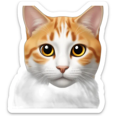 Cat oranges White black sticker