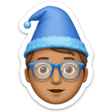 party blue hat bee with glasses sticker