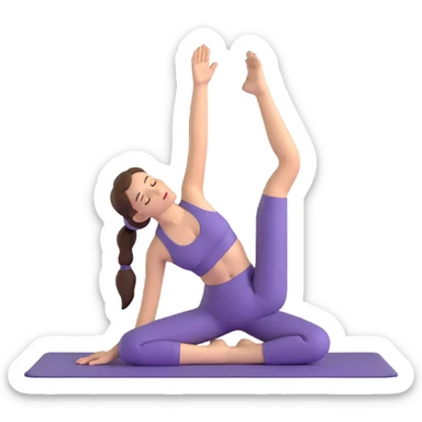 yoga woman in a different yoga pose sticker