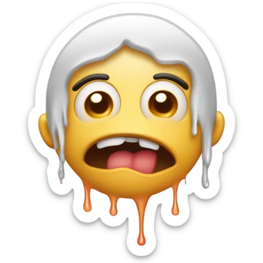 heart eyes face mixed with drooling and melting sticker