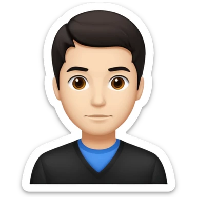 generate a emoji of man saying hii with normal skintone with some nice hair style with black-brown colour hair sticker