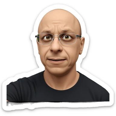 smiling boy in black shirt sticker