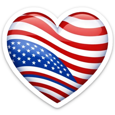 Us flag heart  sticker