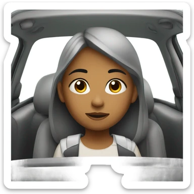 White skin girl driving sticker