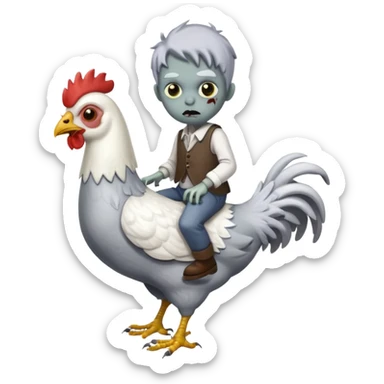 chicken jockey, a small zombie riding a chicken sticker