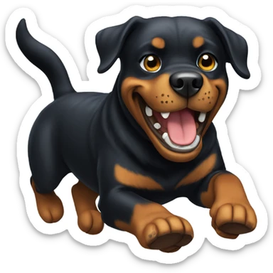 Rottweiler running and giving a thumbs up sticker