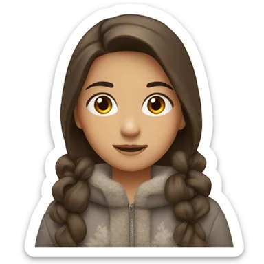 winter, christmas, hispanic, long brown hair, girl, brown eyes, child sticker