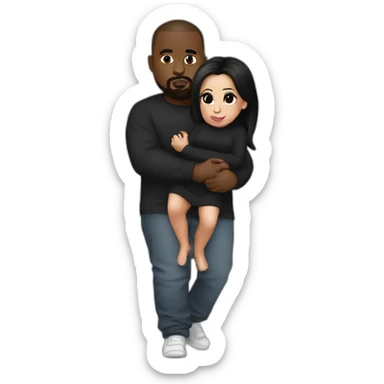 kim kardashian carrying midget kanye sticker