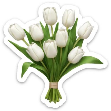 white tulip bouquet  sticker