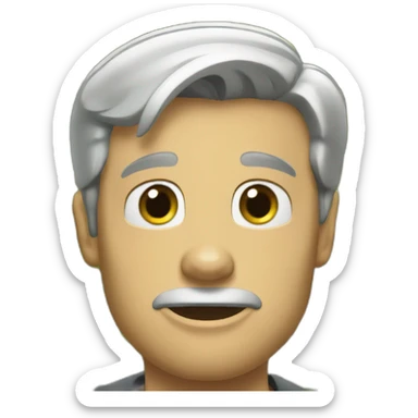 Man with mouth of donald duck, eyes of brad pitt and snakes instead of hair sticker