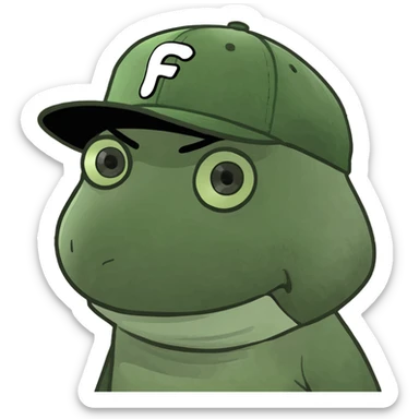 Gris wearing hat that says Føtex sticker