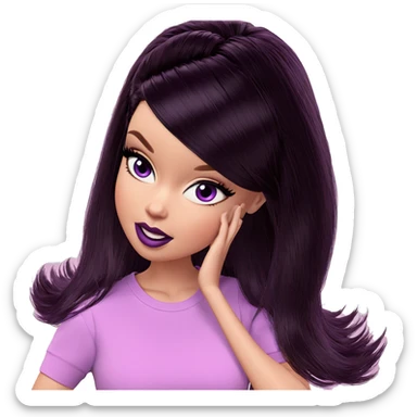 mysterious girl with purple eyes sticker