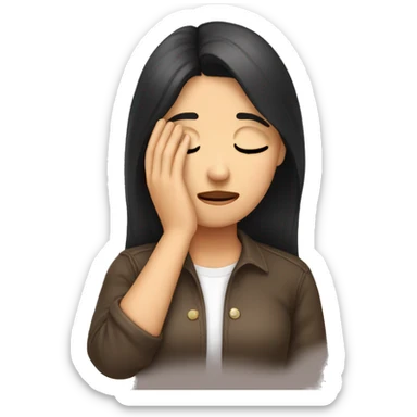 Brunette girl doing a facepalm sticker