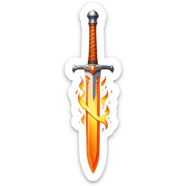 Flaming sword sticker