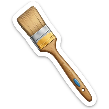 create an old art paintbrush with scretches on it sticker