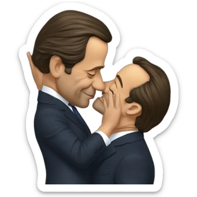 François Hollande kissing Nicolas Sarkozy sticker