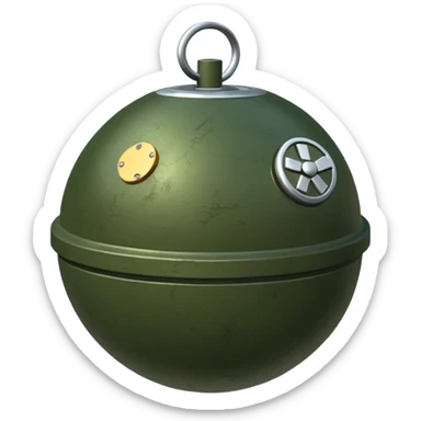 military green anti-personnel mine sticker
