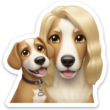 Dog with her dueña  sticker